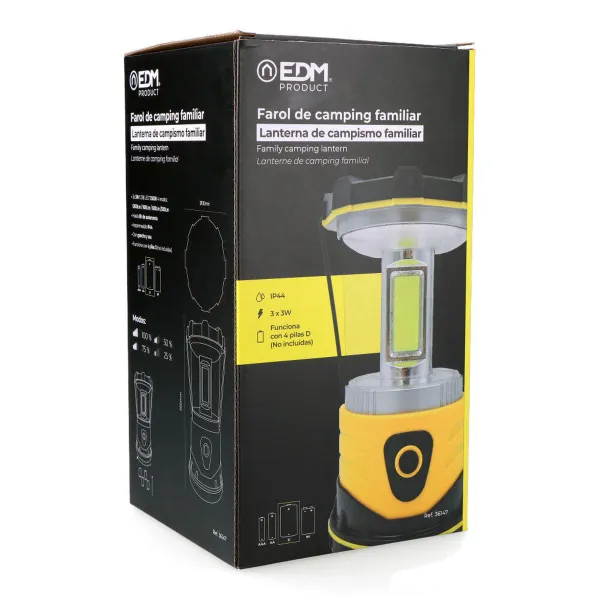 Светодиодный фонарь EDM 36147 Жёлтый 9 W 1200 Lm Классический кемпинг