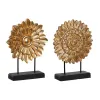 Dekoratyvinė figūrėlė DKD Home Decor 25 x 8 x 34 cm Juoda Auksinis Šiuolaikiškas Apskritimai (2 vnt.)