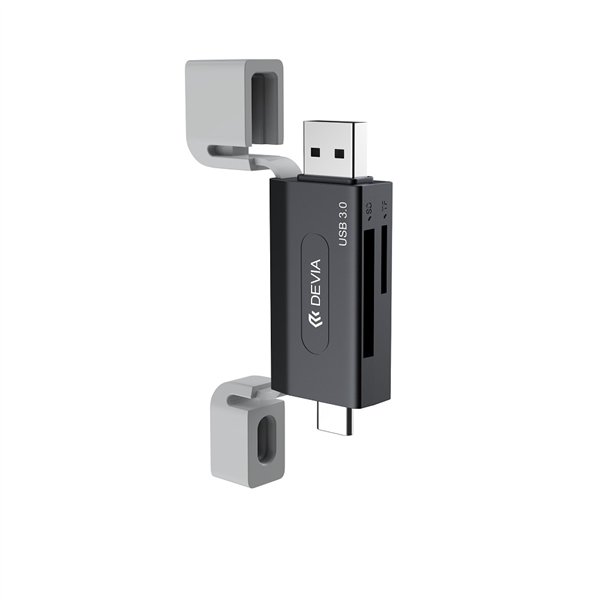 Devia card reader 2in1 EL240 USB/USB-C 3.0 black