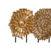 Koristehahmo DKD Home Decor 25 x 8 x 34 cm Musta Kullattu Moderni Ympyrät (2 osaa)