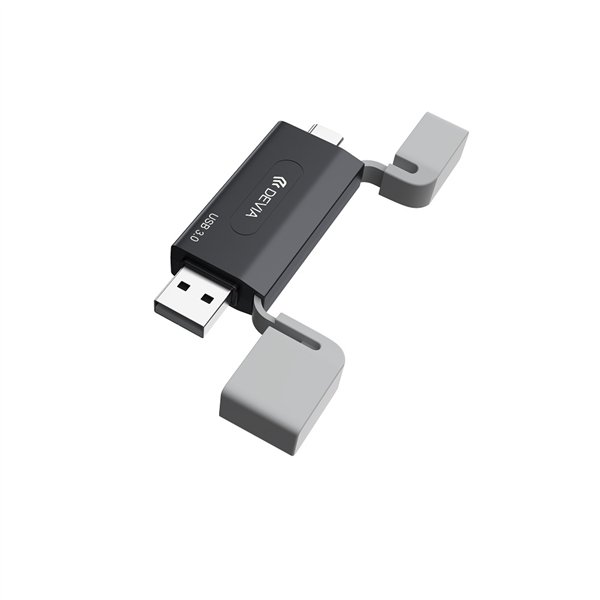 Devia card reader 2in1 EL240 USB/USB-C 3.0 black