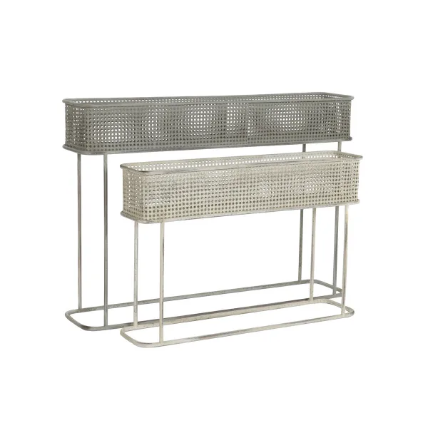 Sodinamųjų komplektas DKD Home Decor 100 x 22 x 70 cm Pilka Metalinis Balta Vintage