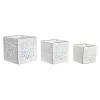 Sodinamųjų komplektas DKD Home Decor Paklodės Auksinis Metalinis 15 x 15 x 15 cm Balta Tropinis Augalo lapas