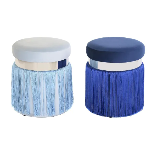 Pacelšanas Pedālis DKD Home Decor Sudrabains Metāls Debesu zils Tumši Zils Bārkstis 35 x 35 x 41 cm (2 gb.)