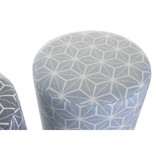 Pacelšanas Pedālis DKD Home Decor 31 x 31 x 33 cm Zils Debesu zils Ciedra Ģeometrisks Vidusjūra (2 gb.)