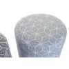 Atrama pėdoms DKD Home Decor 31 x 31 x 33 cm Mėlyna Dangaus mėlynumo Pušis Geometrinis Viduržemio (2 vnt.)