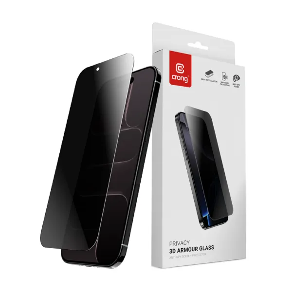 Crong Privacy 3D Armor Glass - Tempered privacy glass for iPhone Air