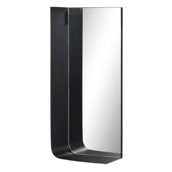 Wall mirror Black Golden 20 x 12 x 50 cm