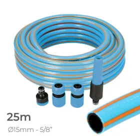 Žarna su priedų rinkiniu EDM 74108 PVC 5/8" 20 mm x 25 m Mėlyna (25 m)