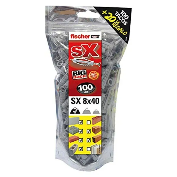 Dygliai Fischer SX 519333 8 x 40 mm (120 vnt.)