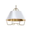 griestu gaismas DKD Home Decor Balts Bronza PVC Metāls 50 W 38 x 38 x 32 cm