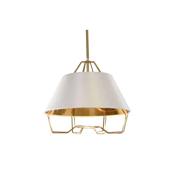 griestu gaismas DKD Home Decor Balts Bronza PVC Metāls 50 W 38 x 38 x 32 cm