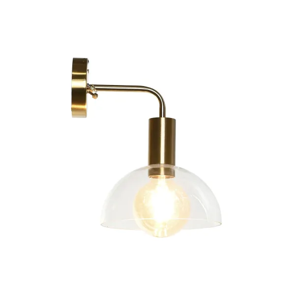 Seinälamppu DKD Home Decor Kullattu Metalli Kristalli 50 W Moderni 220 V 20 x 25 x 28 cm