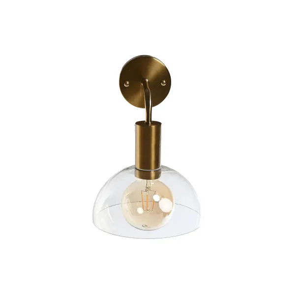 Sieninė lempa DKD Home Decor Auksinis Metalinis Stiklas 50 W Šiuolaikiškas 220 V 20 x 25 x 28 cm