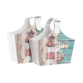 Полка для журналов DKD Home Decor 40 x 18 x 41 cm Разноцветный Картон Средиземноморье (2 штук)