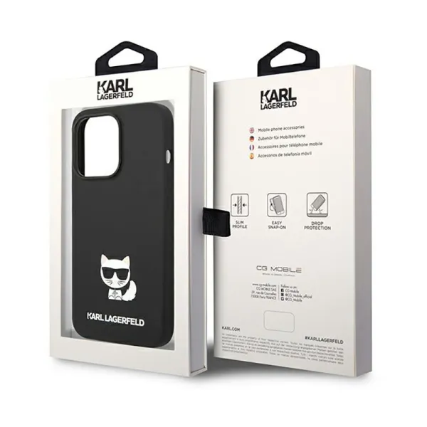 Karl Lagerfeld Choupette Body - Case for iPhone 14 Pro (Black)