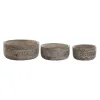 Centerpiece DKD Home Decor White Natural Mango wood 30,5 x 30,5 x 12,7 cm (3 Pieces)