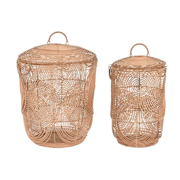 Korisetti DKD Home Decor Luonnollinen Vaaleanruskea (2 Kappaletta)
