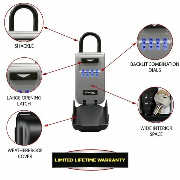 Tallelokero Master Lock 5424EURD Avaimet Harmaa Metalli 17,5 x 7,2 x 5,2 cm