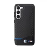 BMW Leather Carbon Blue Line - Case for Samsung Galaxy S23+ (Black)