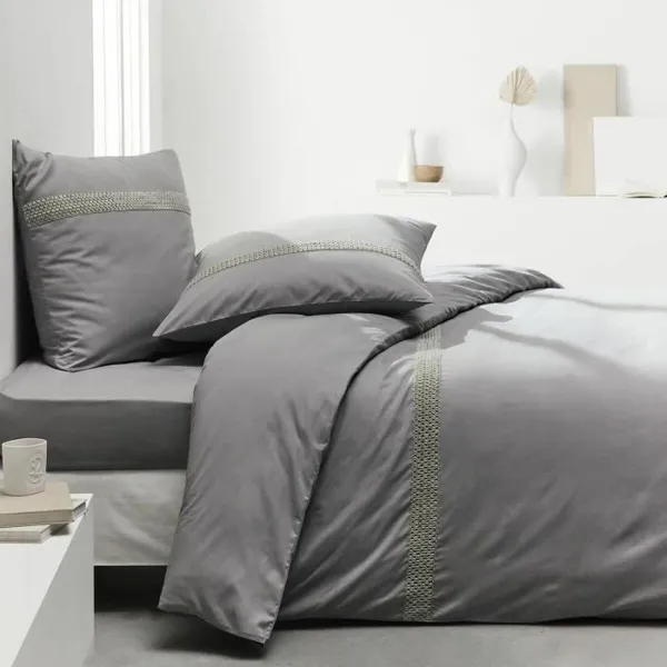Подогнанный нижний лист TODAY Percale Светло-серый 140 x 200 cm Серый