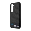 BMW Leather Carbon Blue Line - Case for Samsung Galaxy S23+ (Black)