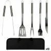 Grillausvälineet Aktive Silikoni Ruostumaton teräs 12 osaa 7,5 x 35 x 1,9 cm (5 Kappaletta)
