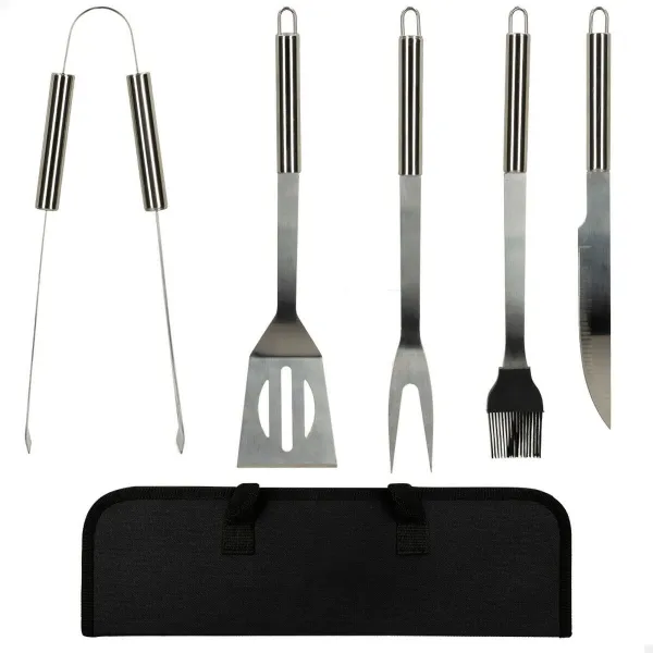 Grillausvälineet Aktive Silikoni Ruostumaton teräs 12 osaa 7,5 x 35 x 1,9 cm (5 Kappaletta)