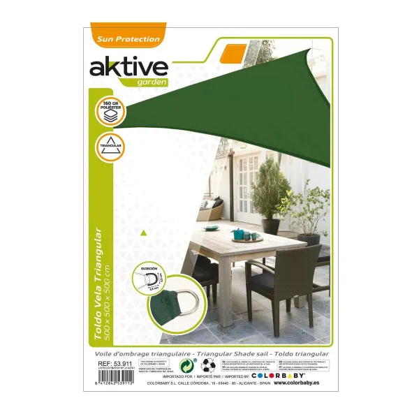 Ēnu buras Aktive Trijstūra motīvi Zaļš 500 x 0,5 x 500 cm (4 gb.)