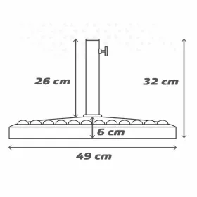 Paplūdimio skėčio pagrindas Aktive 14 Kg Juoda Plienas Polirezinas 49 x 32 cm