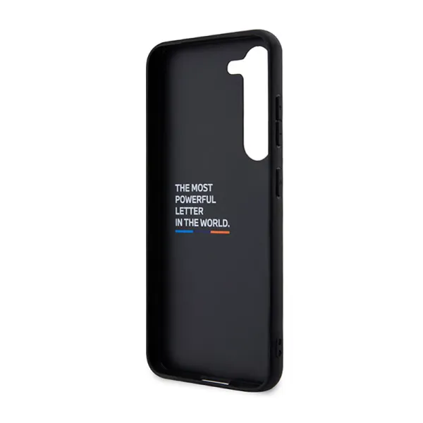 BMW Leather Carbon Blue Line - Case for Samsung Galaxy S23+ (Black)