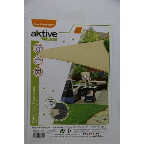 Aurinkosuojat Aktive Kolmikulmainen Kerma 360 x 0,5 x 360 cm (4 osaa)