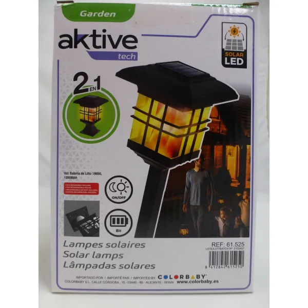 Puutarhan aurinkovalosetti Aktive Muovinen 13,5 x 46 x 13,5 cm (4 osaa)