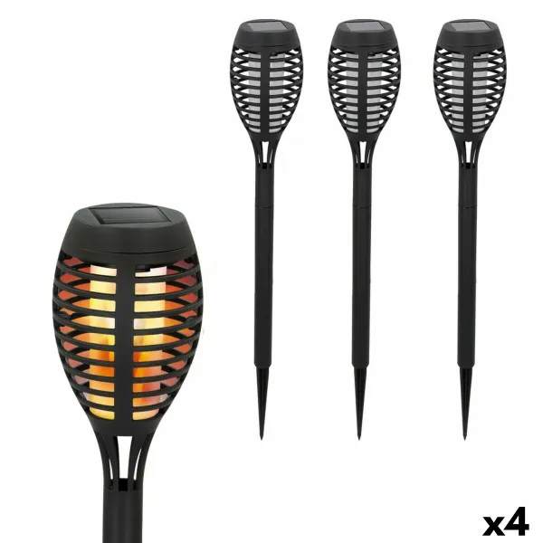 Saulės sodo degiklio žibintų rinkinys Aktive Plastmasinis 7,5 x 50 x 7,5 cm (4 vnt.)