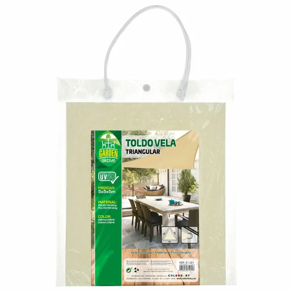 Навесы Aktive Треугольный Кремовый 500 x 500 cm (4 штук)