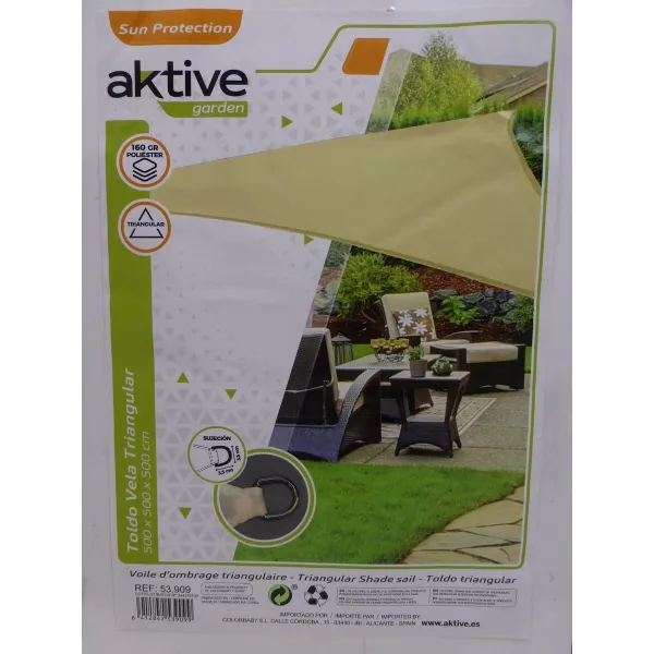 Навесы Aktive Кремовый 500 x 0,3 x 500 cm Треугольный (4 штук)