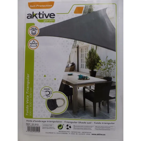 Навесы Aktive Серый 500 x 0,5 x 500 cm Треугольный (4 штук)
