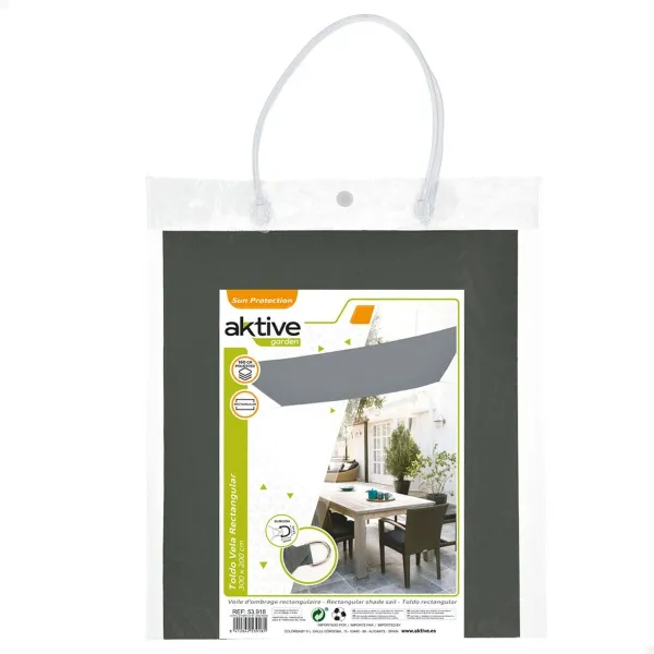 Stačiakampio formos burės stogelis nuo saulės Aktive Pilka 200 x 0,5 x 300 cm Stačiakampis (6 vnt.)