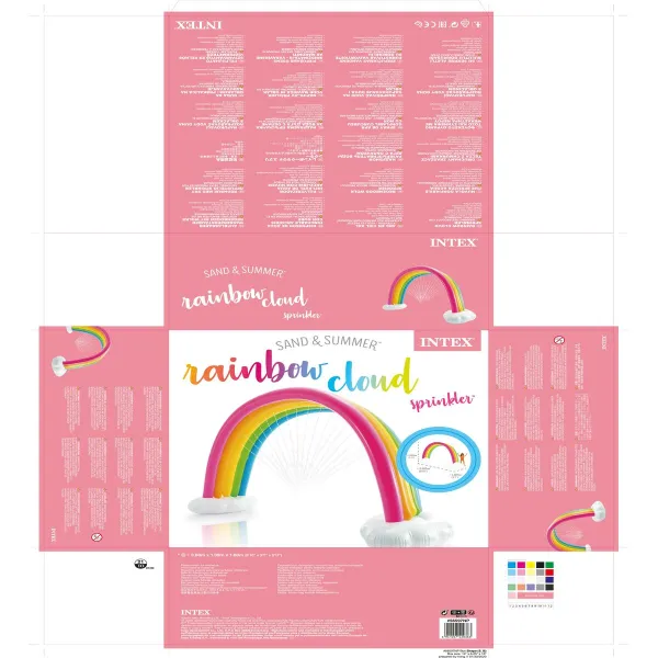 Sadetin -ja suihkutuslelu Intex   Sateenkaari 300 x 109 x 180 cm PVC