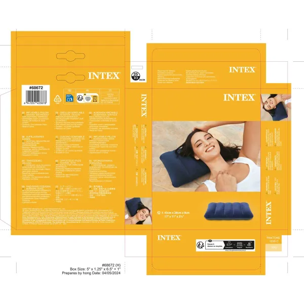 подушка Intex Downy Pillow Надувной Синий 43 x 9 x 28 cm (24 штук)