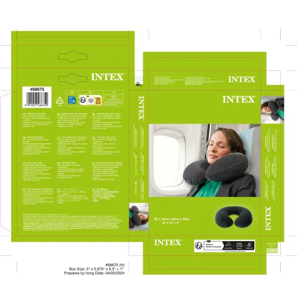 Подушка для путешествий Intex Серый 36 x 10 x 30 cm (36 штук)