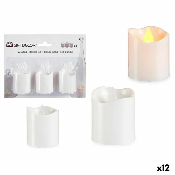 Набор свечей Gift Decor Белый 18 x 14 x 4 cm 3,7 x 3,7 x 5 cm (12 штук)