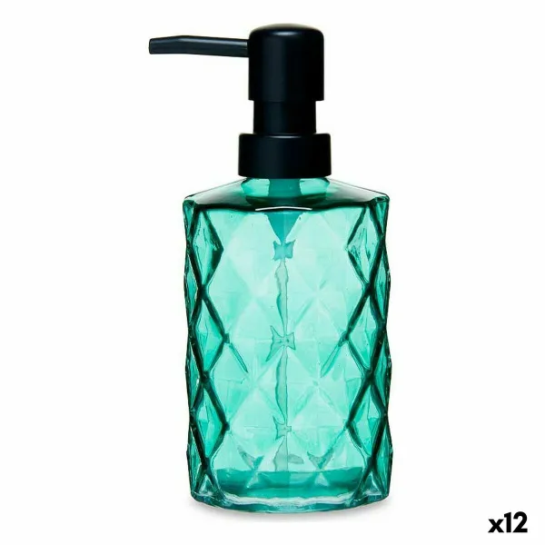 Ziepju dozators Berilo Zaļš Stikls Plastmasa Dimanta 360 ml 410 ml 9 x 18 x 7 cm (12 gb.)