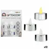 Candle Set Gift Decor Silver 4 x 4 x 3,7 cm 13,5 x 17 x 4 cm (12 Units)