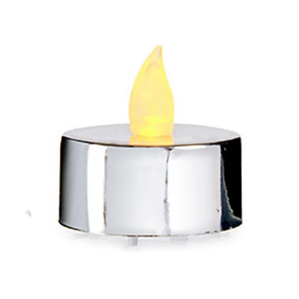 Candle Set Gift Decor Silver 4 x 4 x 3,7 cm 13,5 x 17 x 4 cm (12 Units)