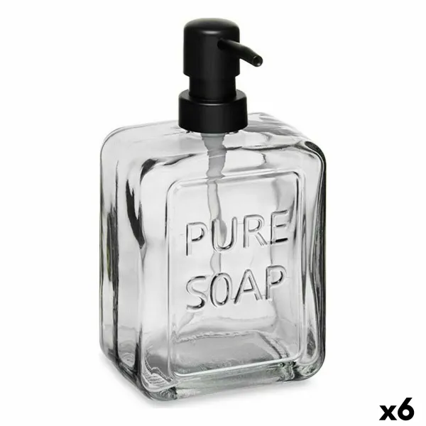 Muilo dozatorius Berilo Pure Soap Juoda Stiklas Plastmasinis 570 ml 10 x 18 x 6 cm (6 vnt.)