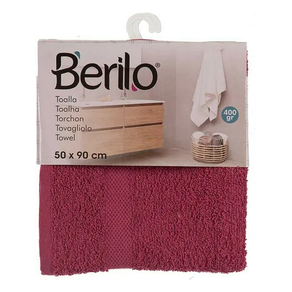 Bath towel Berilo Maroon 80 % cotton 20 % Polyester 50 x 0,5 x 90 cm 25 x 3 x 22 cm (6 Units)