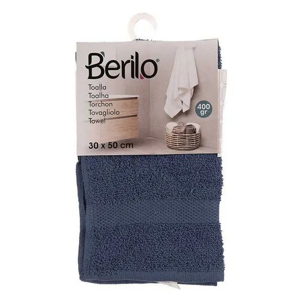 Банное полотенце Berilo Синий 80 % хлопок 20 % полиэстер 30 x 0,5 x 50 cm 25 x 1,5 x 15 cm (12 штук)