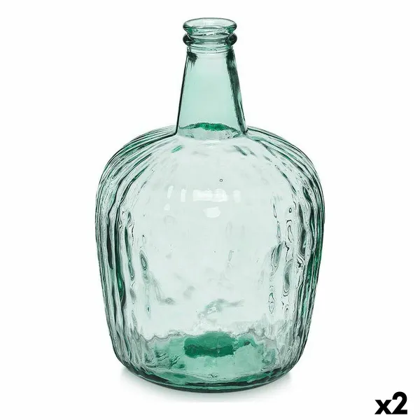 Decorative bottle Gift Decor Transparent Stripes 8 L 14 x 44 x 13 cm 20 x 37,5 x 20 cm Decoration (2 Units)