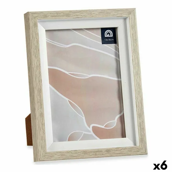 Nuotraukų rėmelis Gift Decor Balta Rusvai gelsva stiklas Stiklas polistirenas Plastmasinis (6 vnt.)